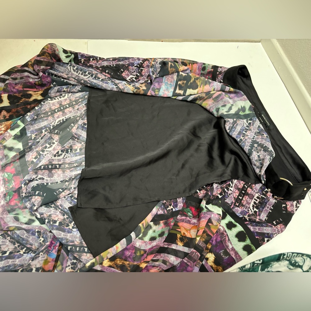 Marciano Guess chiffon maxi skirt mixed‎ print sz large L boho whimsigoth - Picture 16 of 16